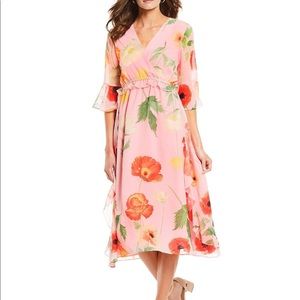 Gibson Latimer Dresses - Gibson & LatimerFloral Print Cascade Ruffle A-Line Gibson Latimer Dresses - Gibson & LatimerFloral Print Cascade Ruffle A-Line